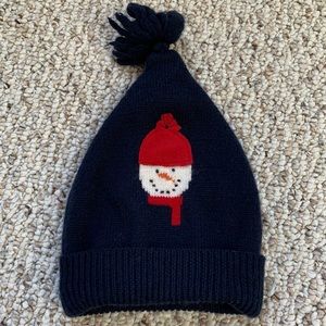 Baby Gap snowman winter hat navy blue 12-18 months